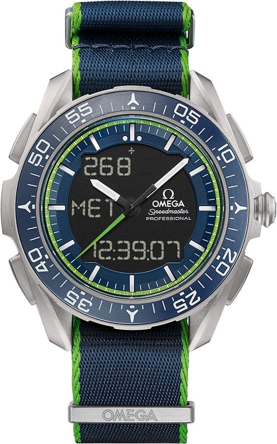 Omega Speedmaster Instruments Blue Dial 45 mm Quartz Watch For Men - 1