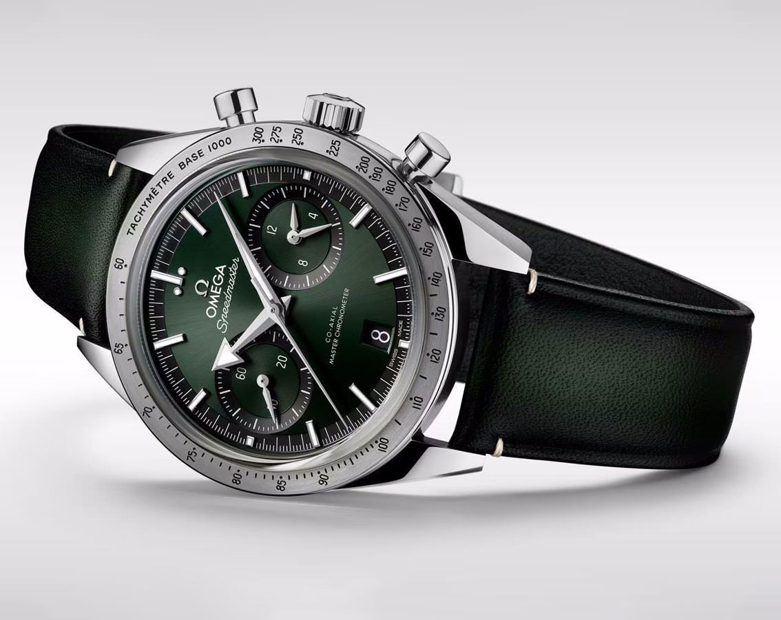 Omega Speedmaster Two Counters Green Dial 40.5 mm Manual Winding Watch For Men - 3