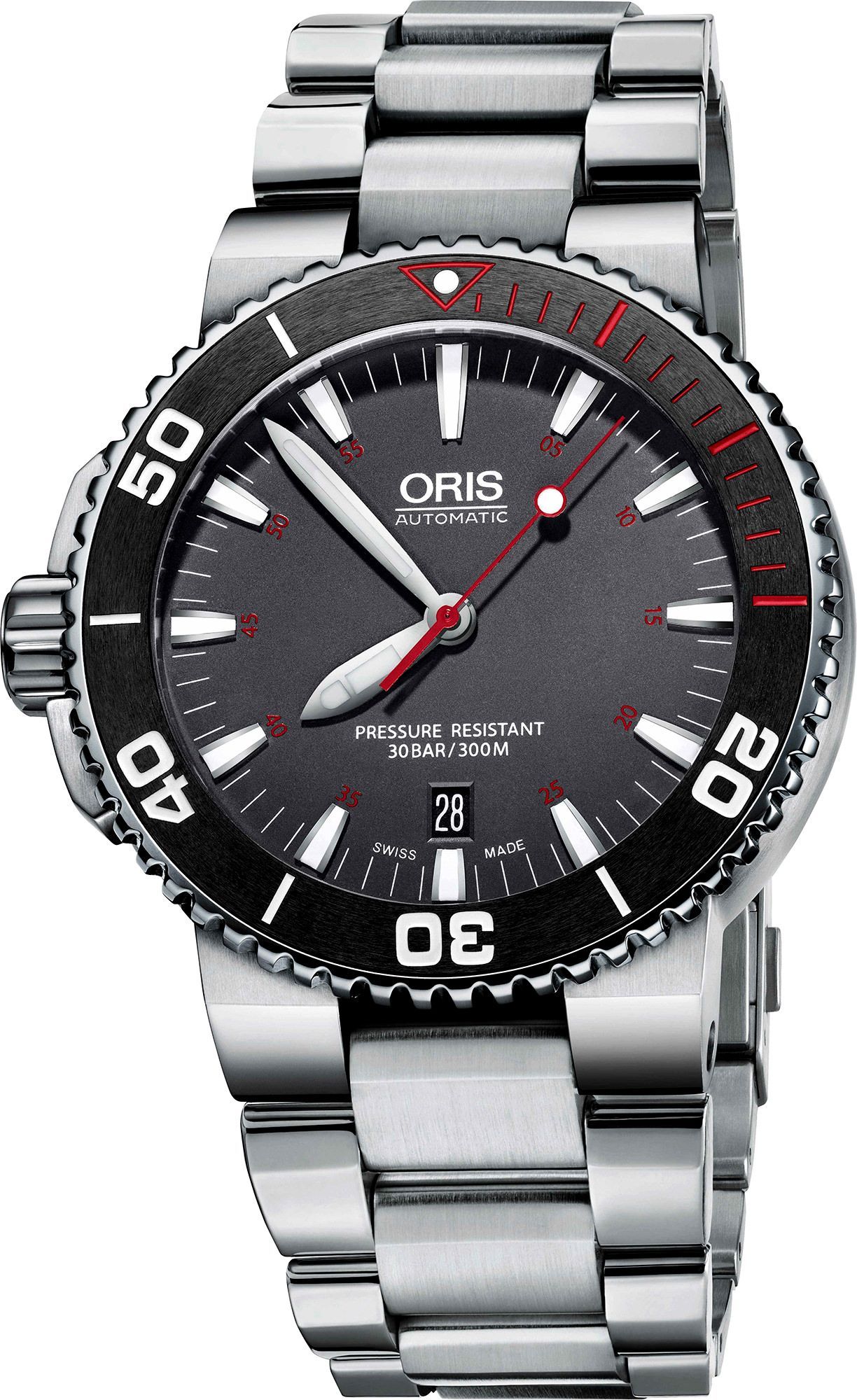 Oris Diving Aquis Red Limited Edition Grey Dial 43 mm Automatic Watch For Men - 1