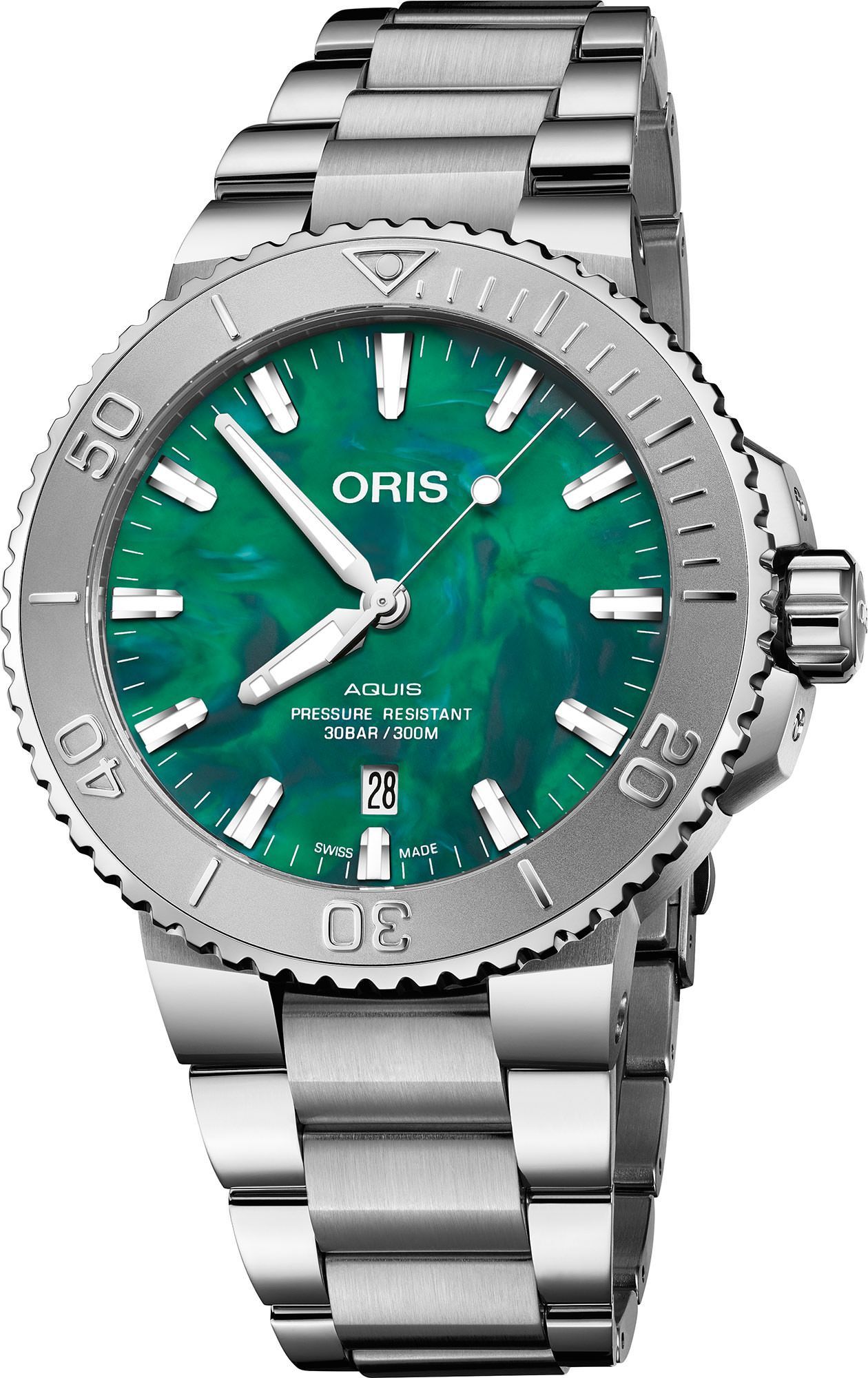 Oris Aquis Oris X Bracenet Green Dial 43.5 mm Automatic Watch For Men - 1