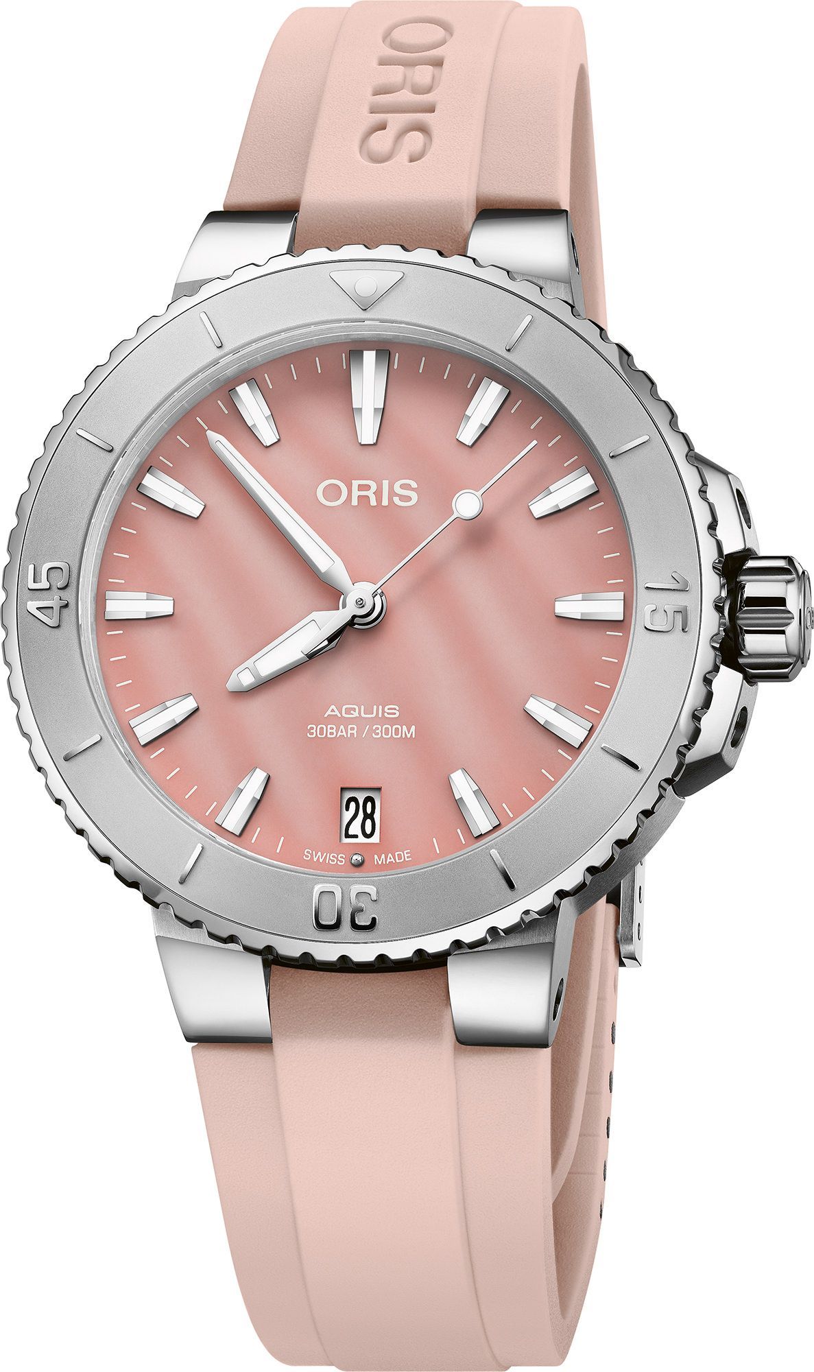 Oris Aquis Aquis Date Pink MOP Dial 36.5 mm Automatic Watch For Women - 1
