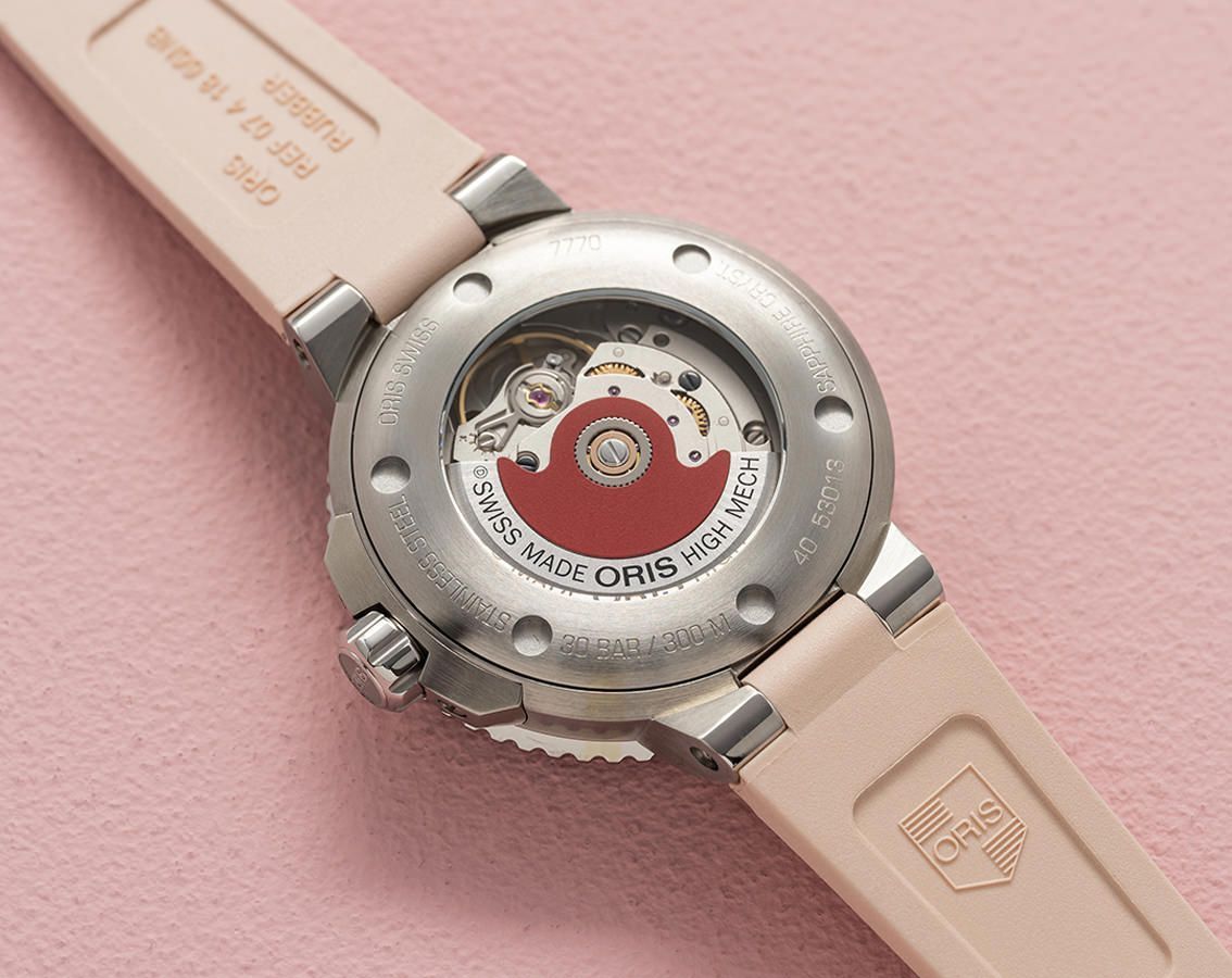 Oris Aquis Aquis Date Pink MOP Dial 36.5 mm Automatic Watch For Women - 5