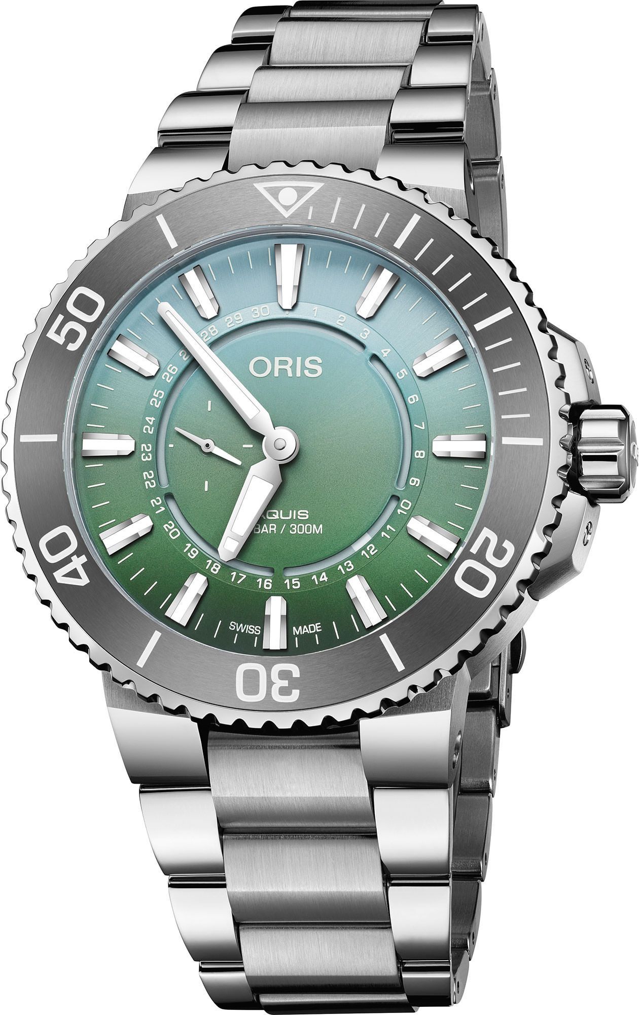 Oris Aquis Dat Watt Limited Edition II Green Dial 43.5 mm Automatic Watch For Unisex - 1