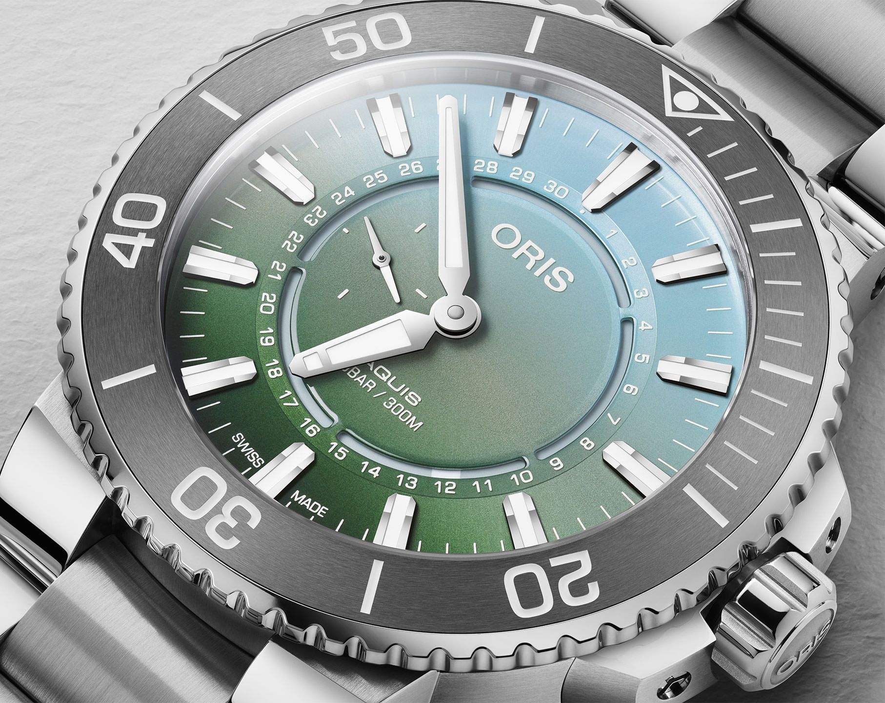 Oris Aquis Dat Watt Limited Edition II Green Dial 43.5 mm Automatic Watch For Unisex - 5