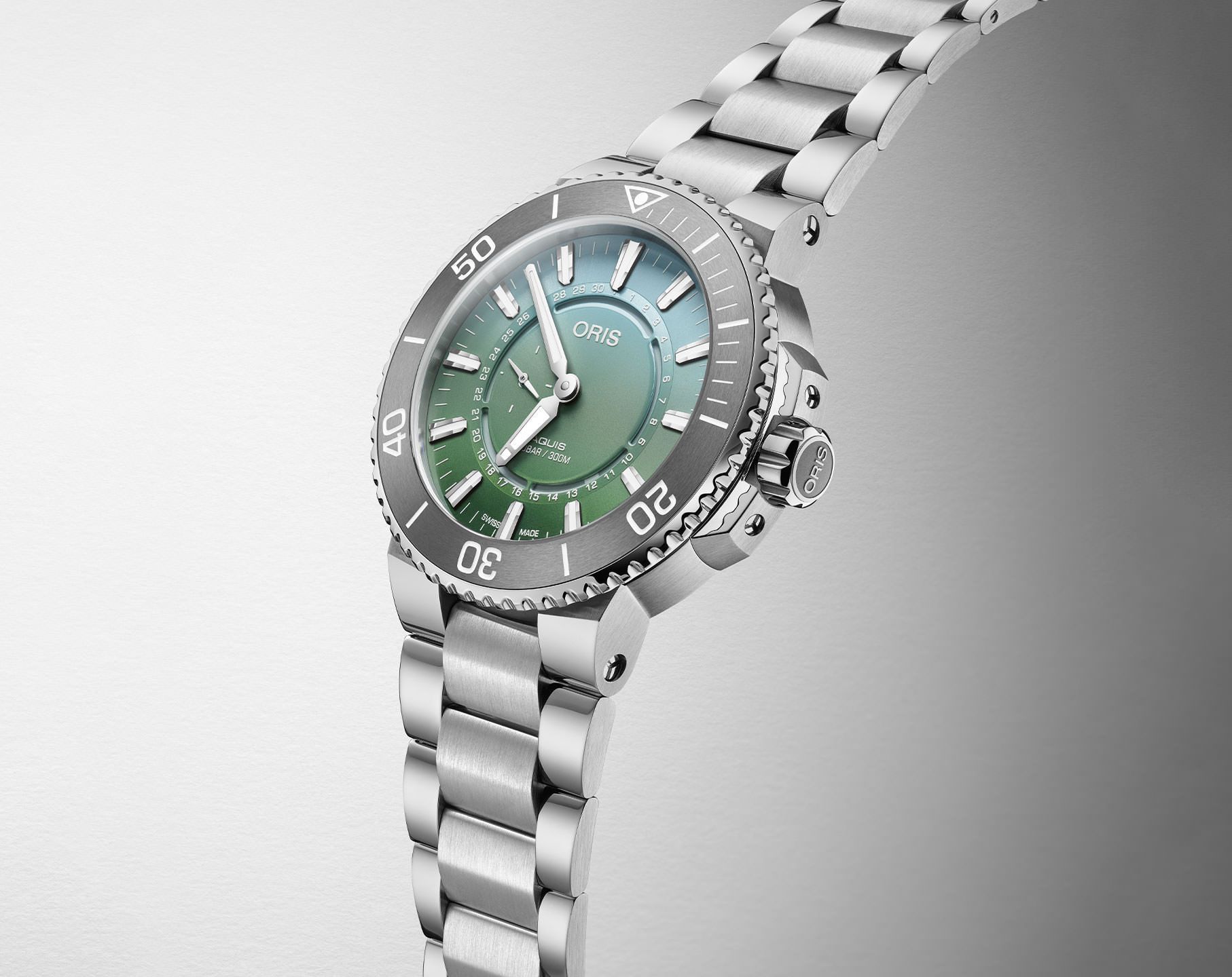 Oris Aquis Dat Watt Limited Edition II Green Dial 43.5 mm Automatic Watch For Unisex - 7