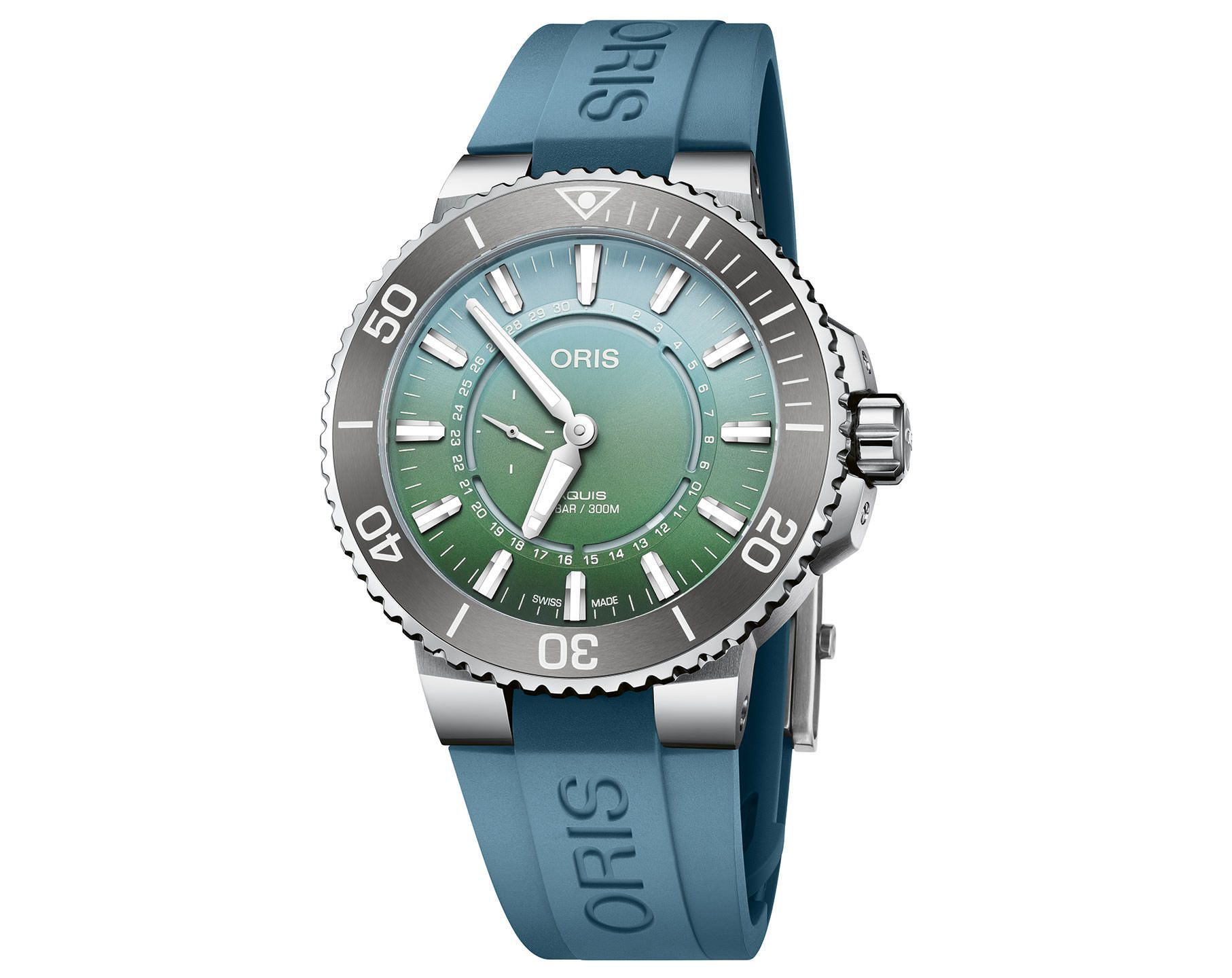 Oris Aquis Dat Watt Limited Edition II Green Dial 43.5 mm Automatic Watch For Unisex - 2