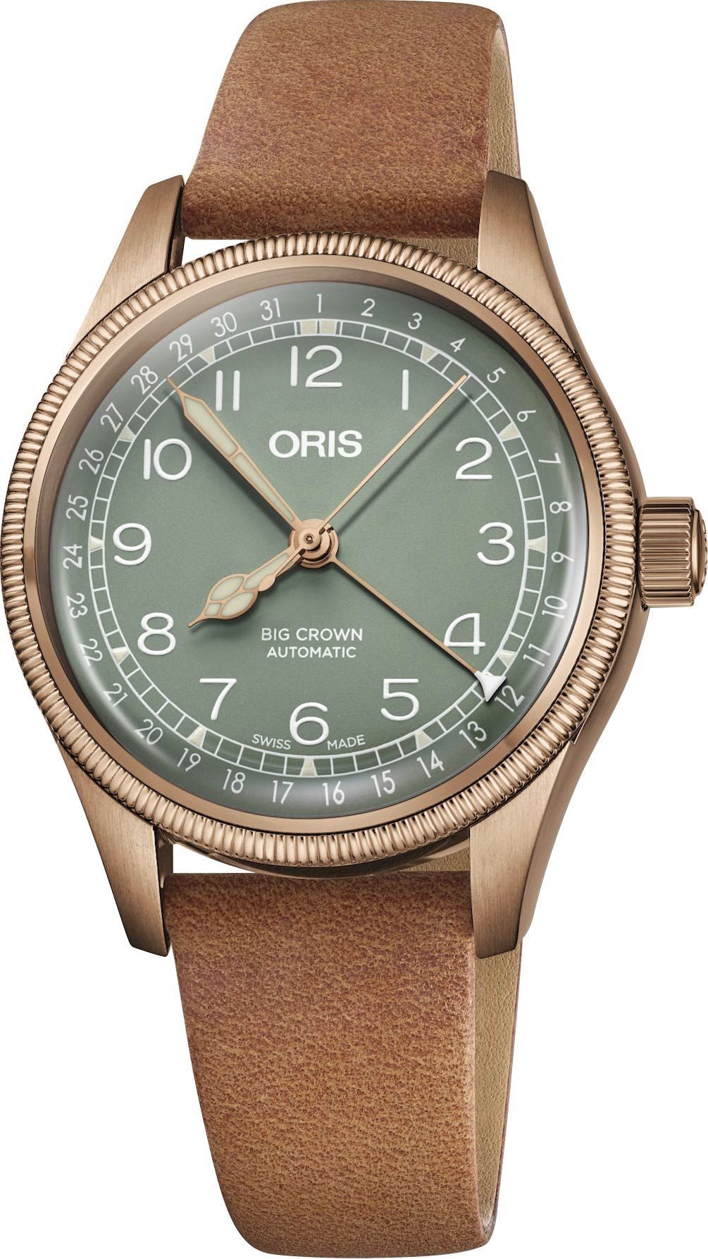 Oris Big Crown Bronze Pointer Date 36 mm Watch in Green Dial For Women - 1
