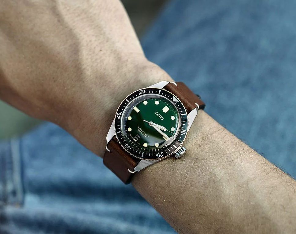 Oris Divers Sixty Five 42 mm Watch in Green Dial