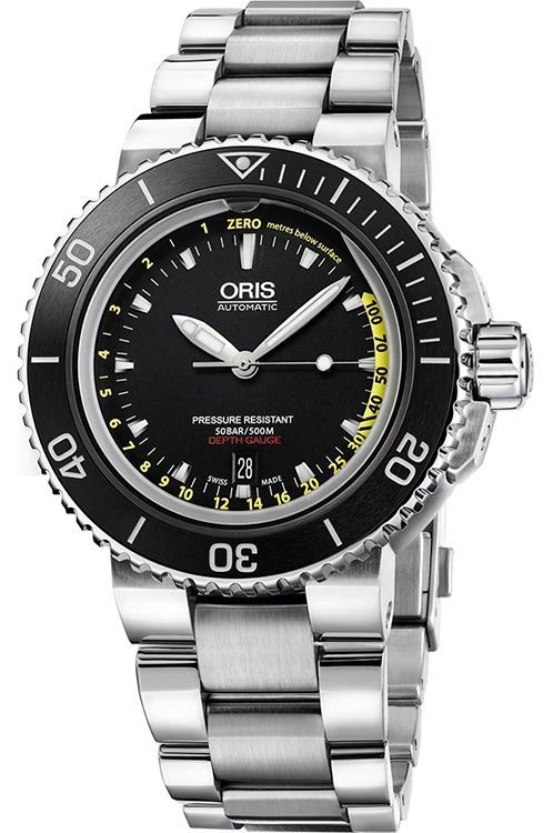 Oris Aquis Depth Gauge 46 mm Watch in Black Dial