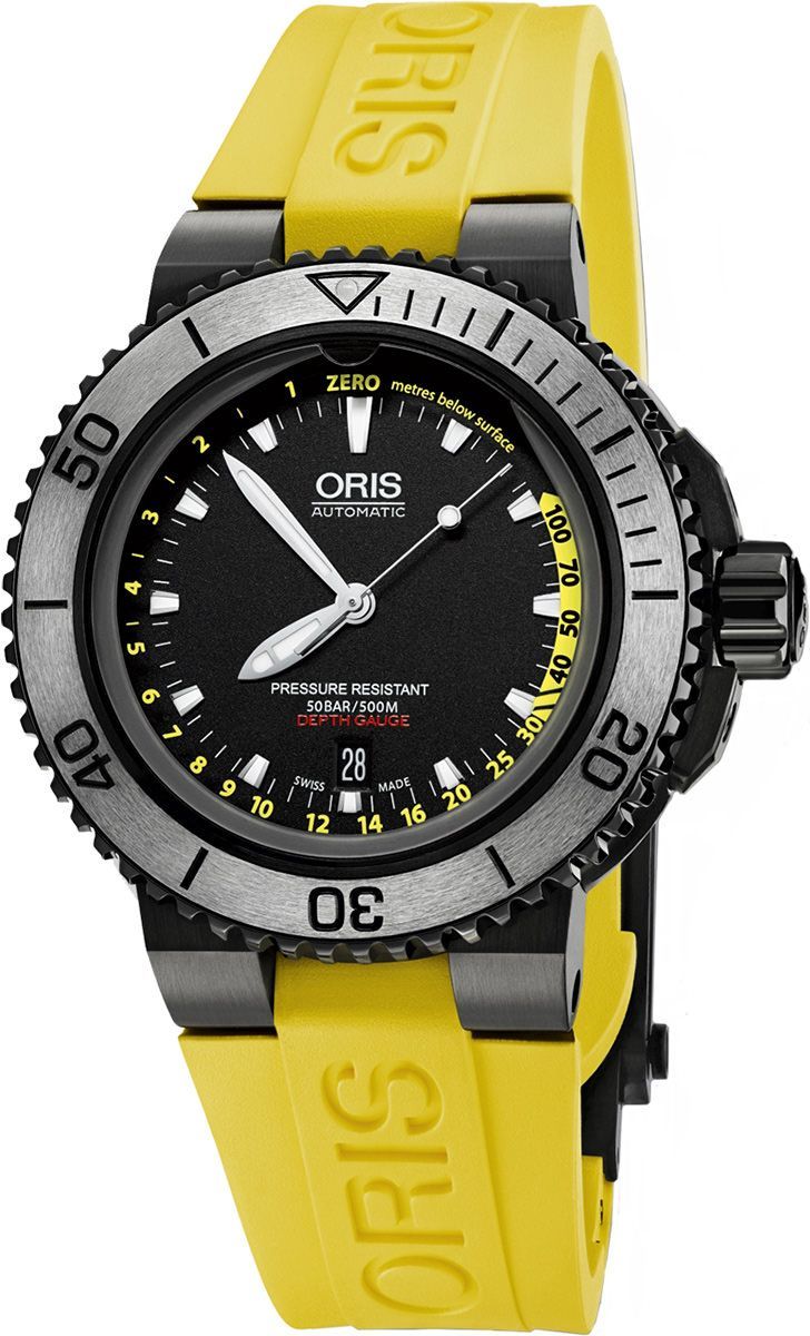 Oris Diving Aquis Depth Gauge Black Dial 46 mm Automatic Watch For Men - 1