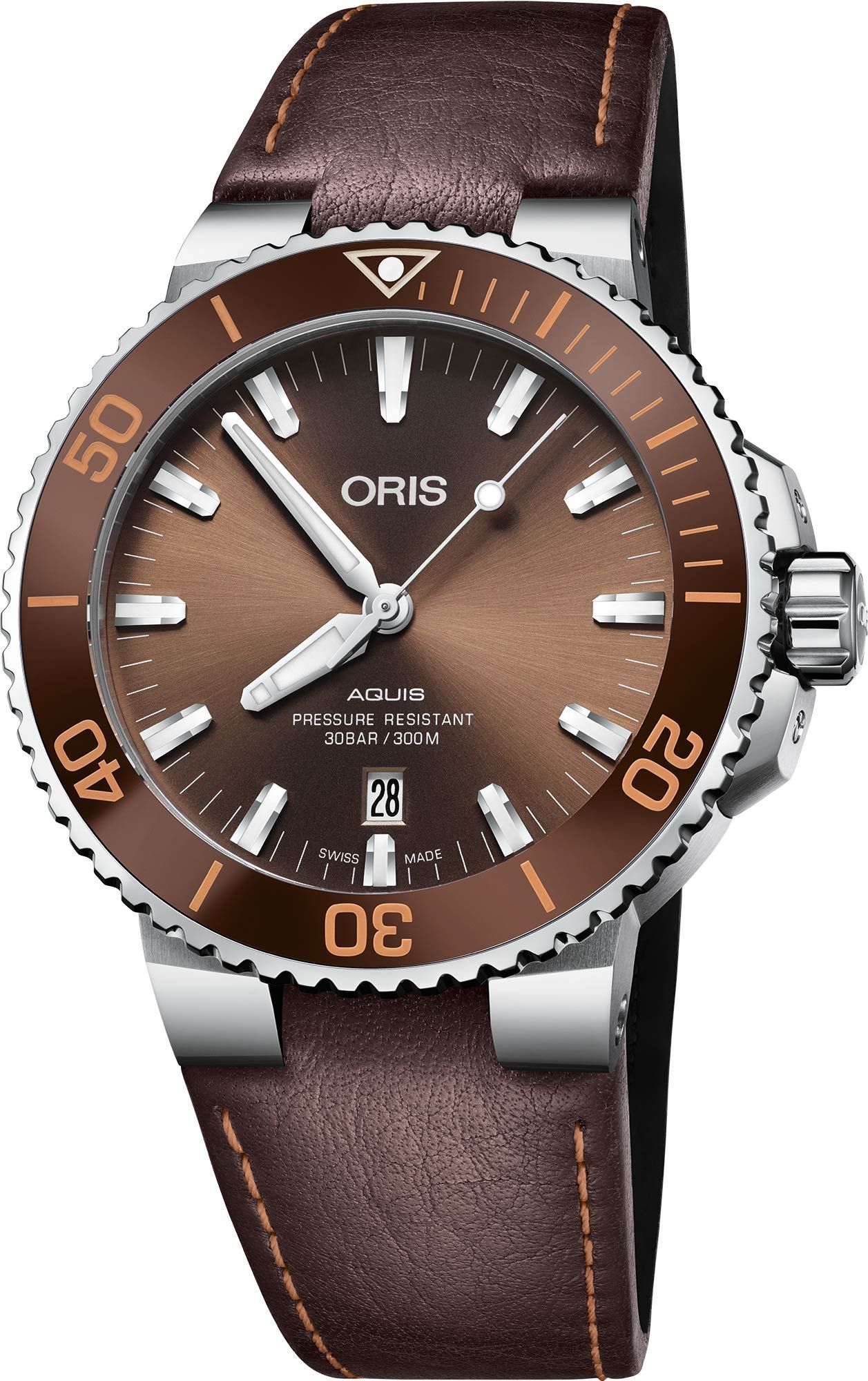 Oris Aquis Date 43.50 mm Watch in Brown Dial For Men - 1