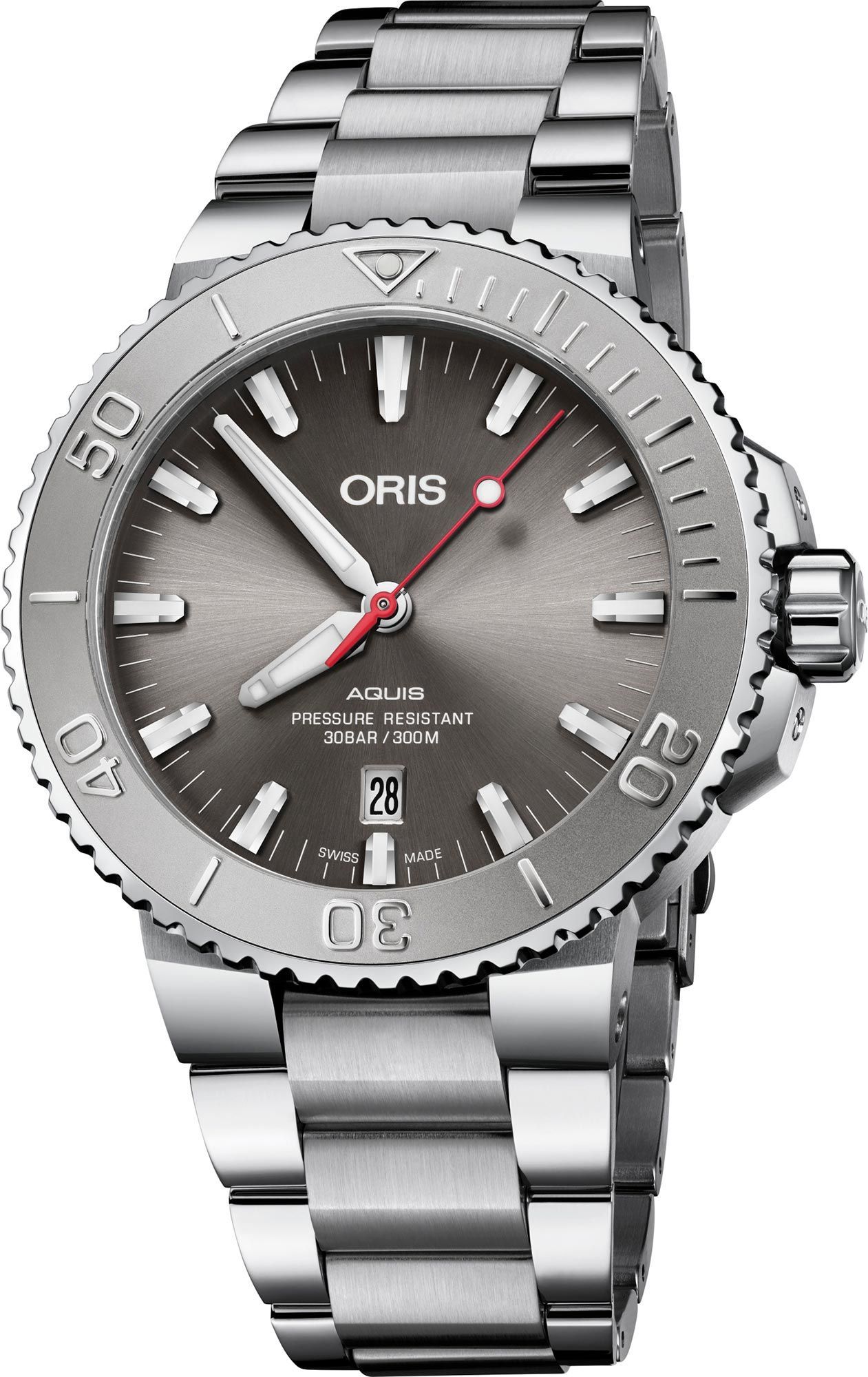 Oris Aquis Aquis Date Relief Grey Dial 43.50 mm Automatic Watch For Men - 1