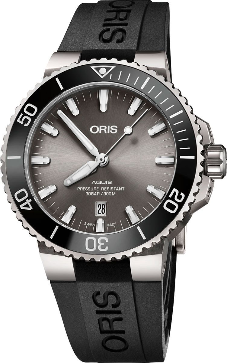 Oris Aquis Aquis Titanium Date Grey Dial 43.5 mm Automatic Watch For Men - 1