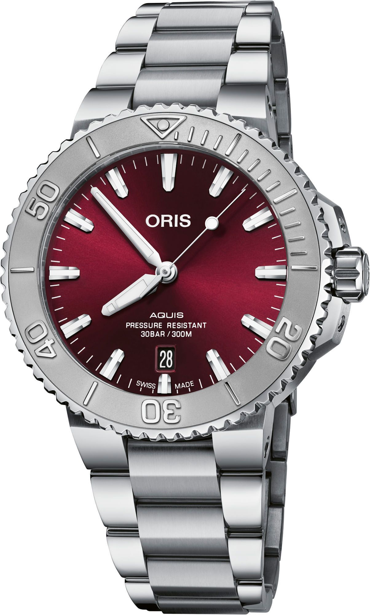 Oris Aquis Aquis Date Relief Red Dial 41.5 mm Automatic Watch For Men - 1