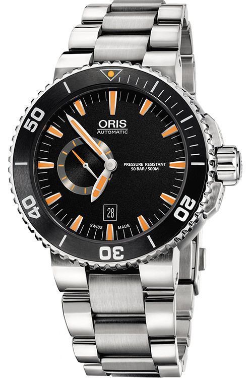 Oris Aquis Small Second Date 46 mm Watch in Black Dial