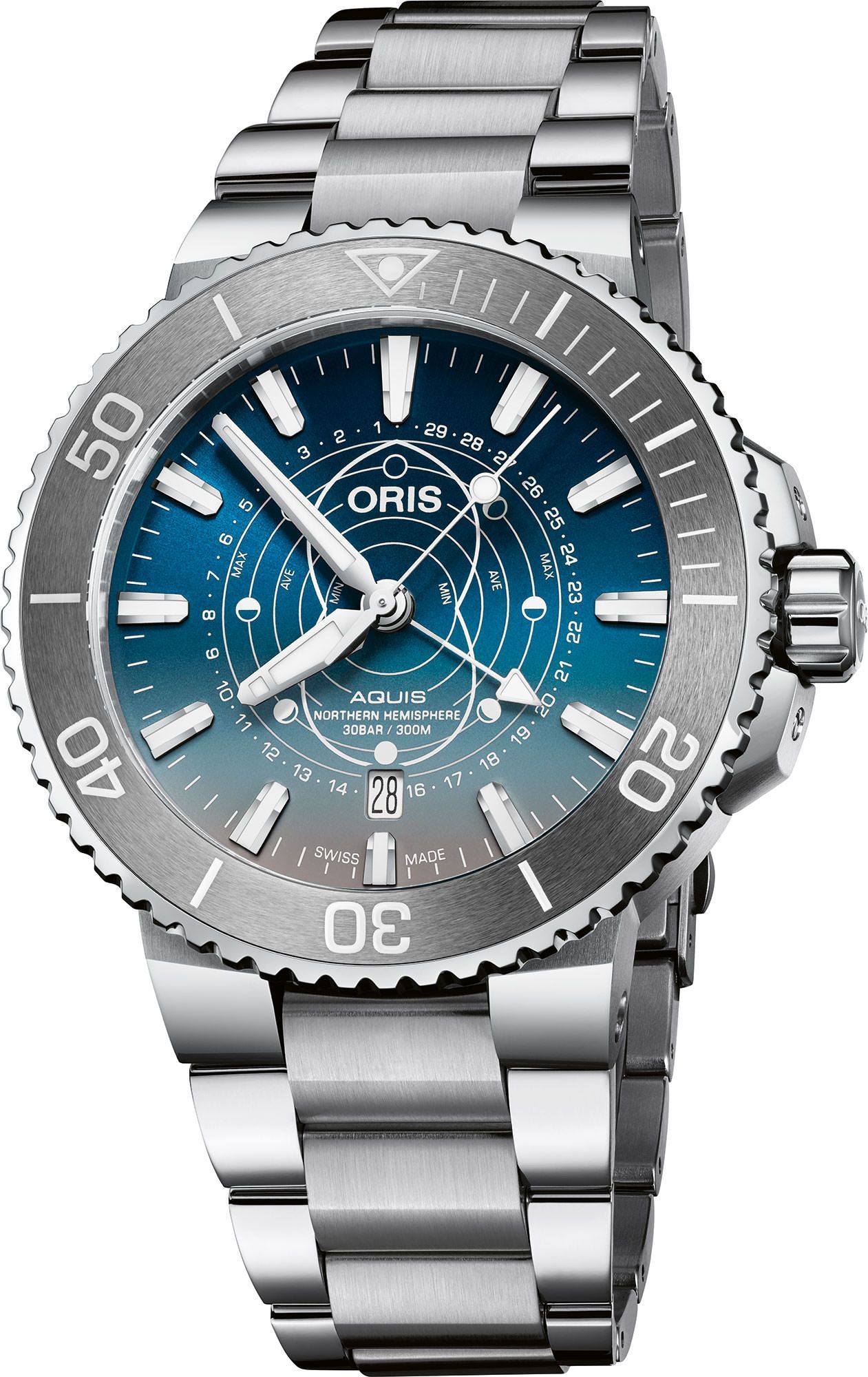 Oris Aquis Dat Watt Limited Edition Blue Dial 43.50 mm Automatic Watch For Men - 1