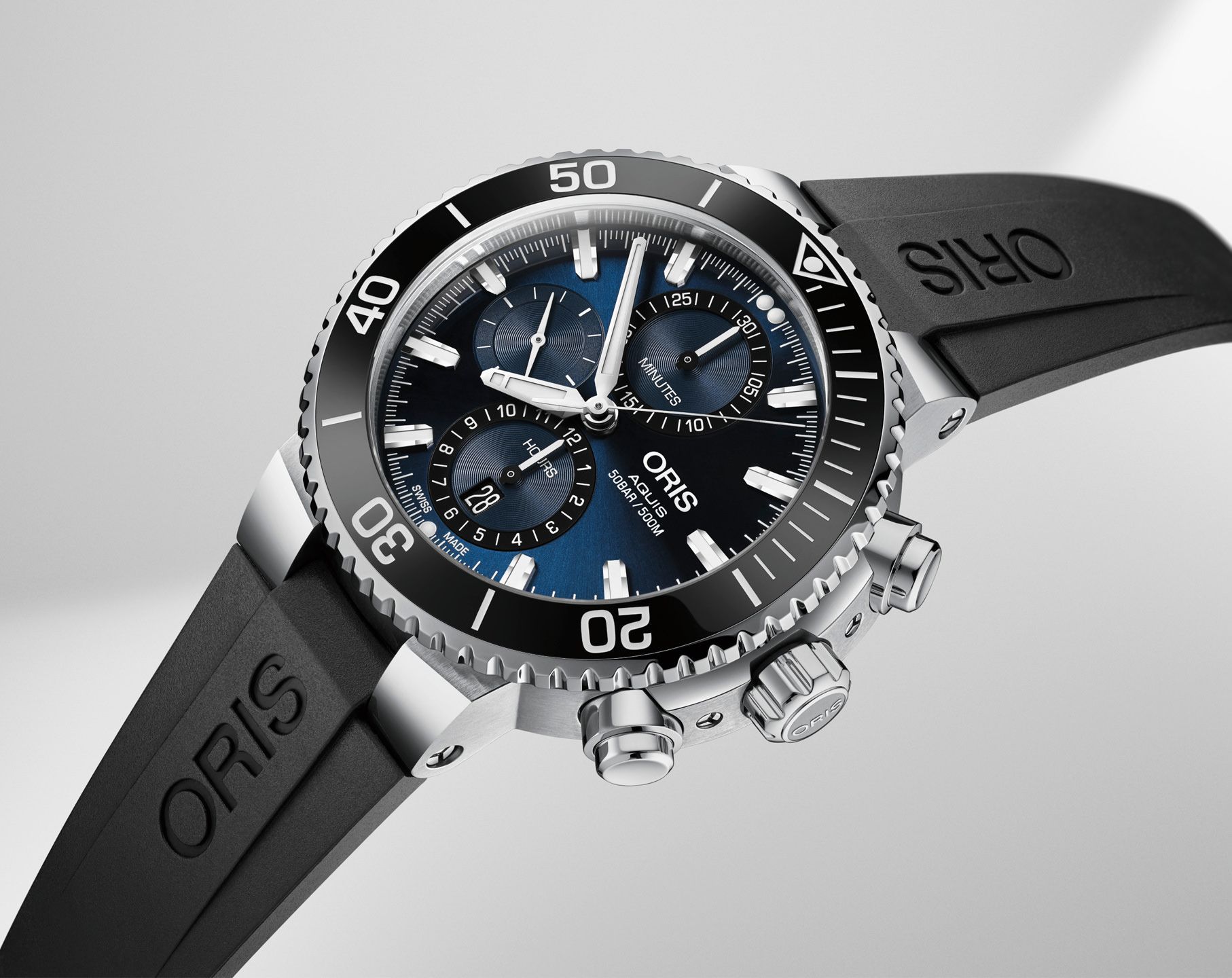 Oris Aquis Chronograph 45.5 mm Watch in Blue Dial For Men - 2