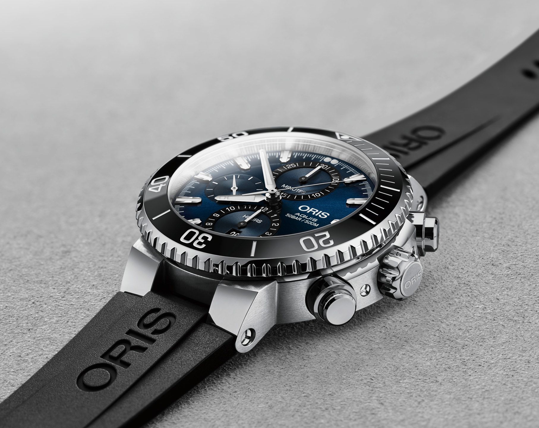 Oris Aquis Chronograph 45.5 mm Watch in Blue Dial For Men - 4