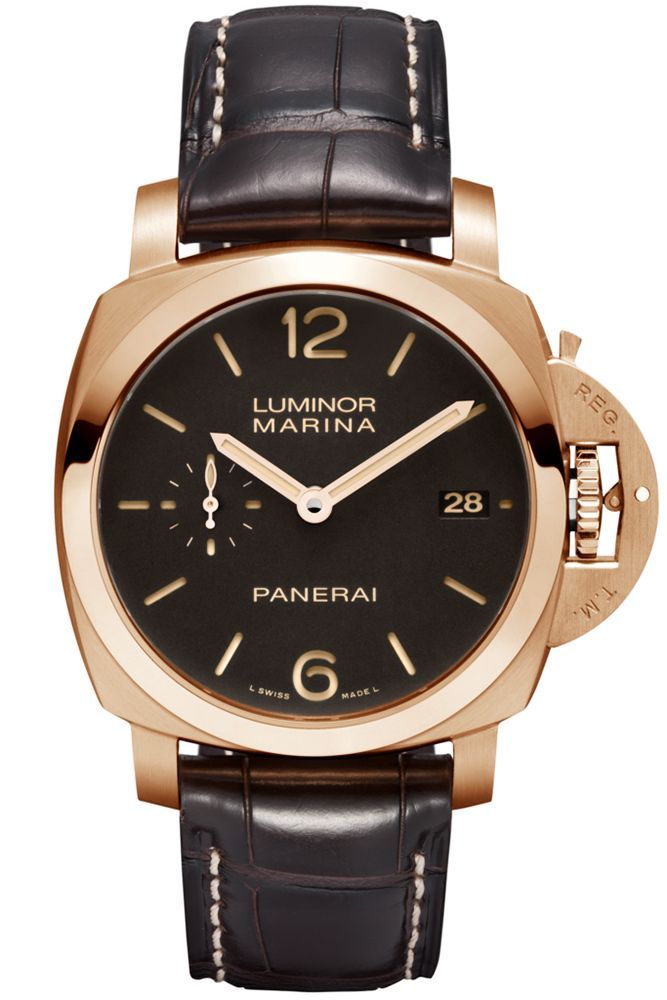 Panerai 3 Days Automatic Oro Rosso 42 mm Watch in Brown Dial For Men - 1