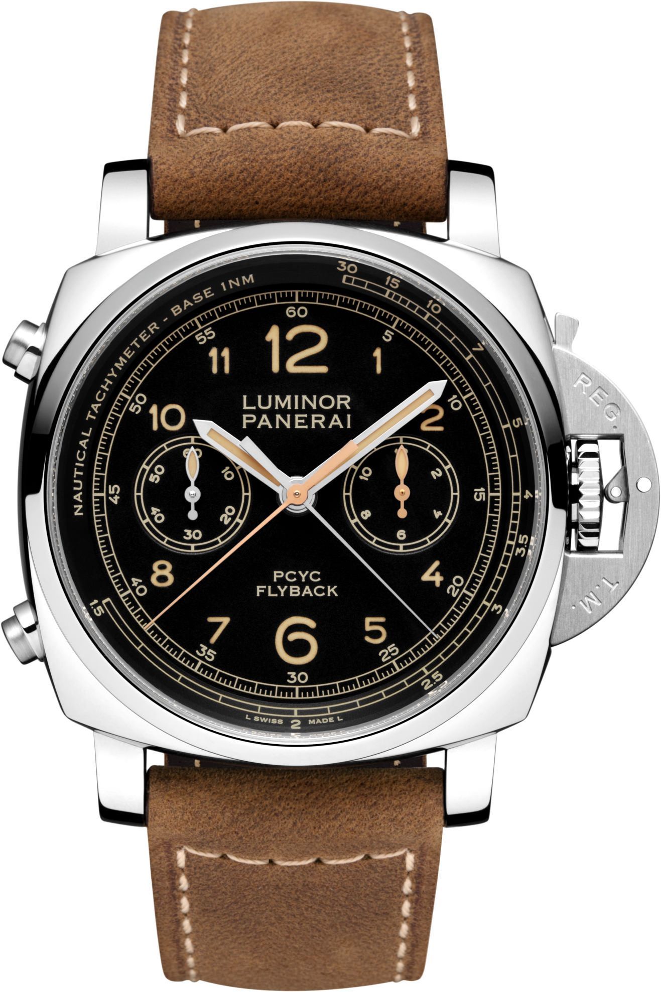 Panerai Luminor Pcyc 3 Days Chrono Flyback Automatic Black Dial 44 mm Automatic Watch For Men - 1