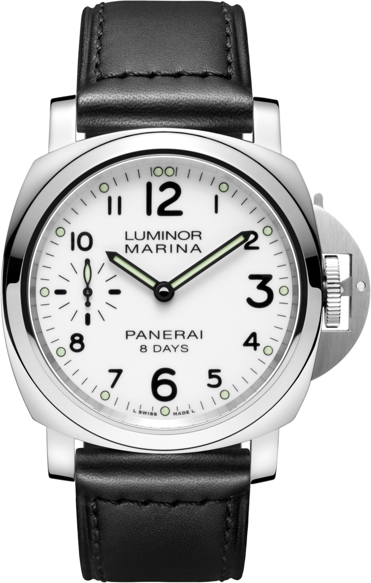 Panerai Luminor 8 Days Acciaio White Dial 44 mm Manual Winding Watch For Men - 1