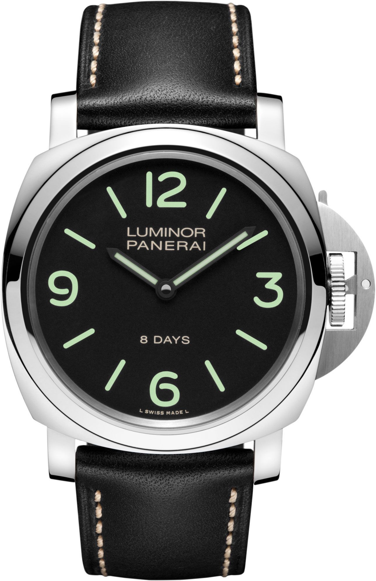 Panerai Luminor 8 Days Acciaio Black Dial 44 mm Manual Winding Watch For Men - 1