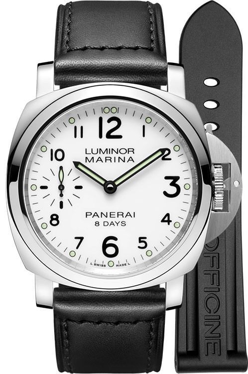 Panerai 8 Days Acciaio 44 mm Watch in White Dial