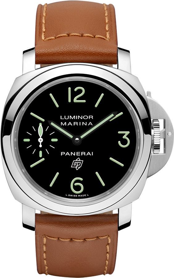 Panerai Luminor Marina Logo Acciaio Black Dial 44 mm Manual Winding Watch For Men - 1