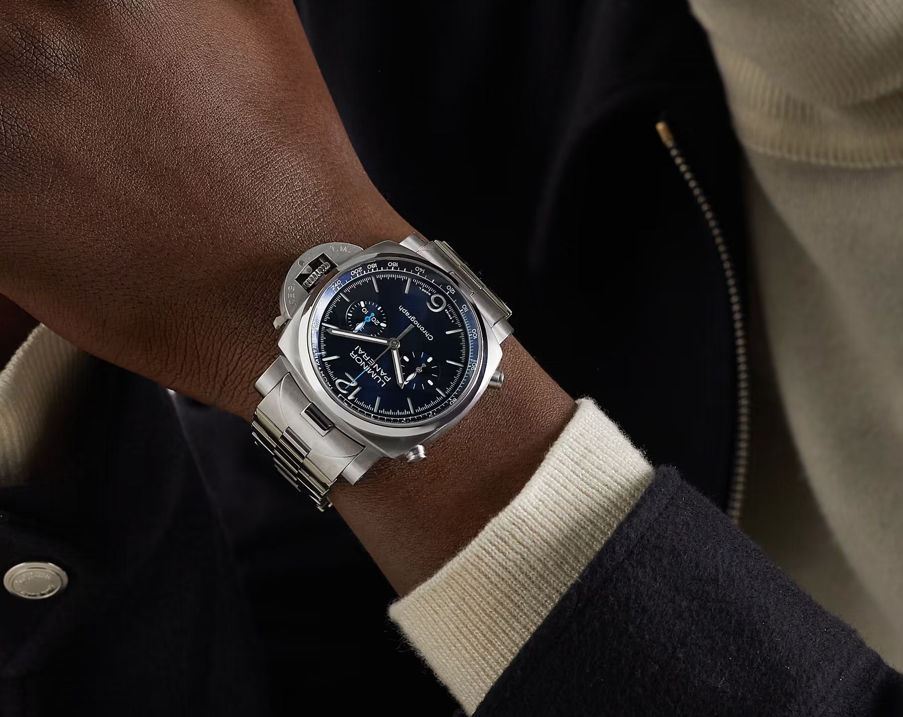 Panerai Luminor  Blue Dial 44 mm Automatic Watch For Men - 6