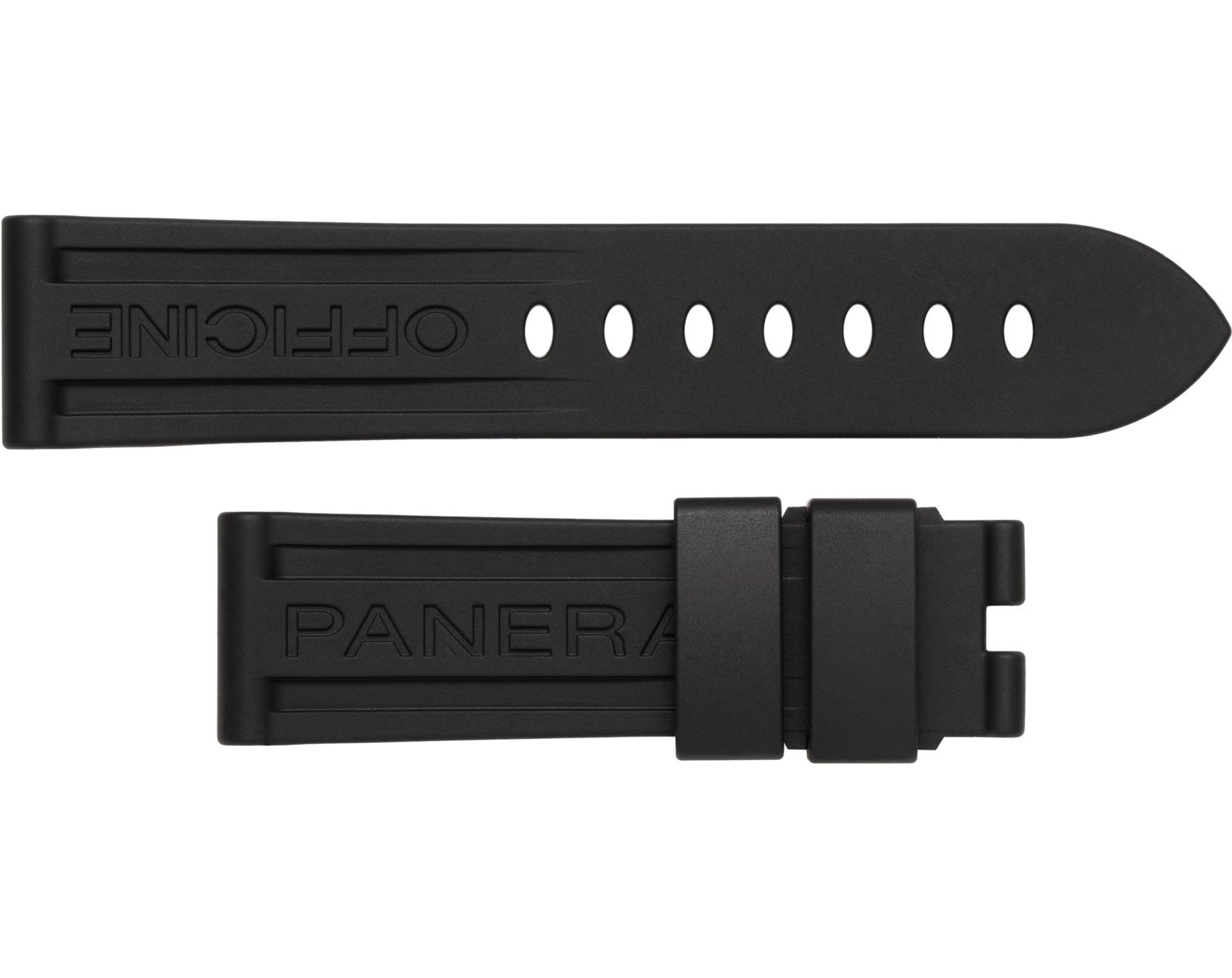 黒*吾様 【OFFICINE PANERAI】 44m用ラバーベルト／ブラック OFFICINE PANERAI パネライ 純正 替え ラバーベルト 尾錠用 ブラック