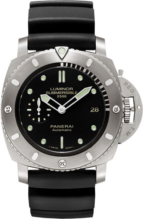 Panerai Submersible 47 mm Watch in Black Dial For Men - 1