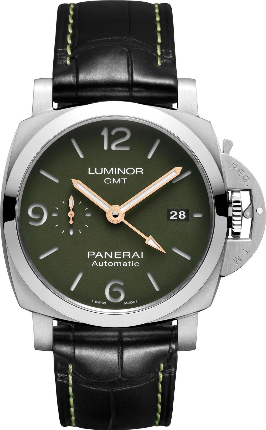 Panerai  44 mm Watch in Green Dial For Men - 1