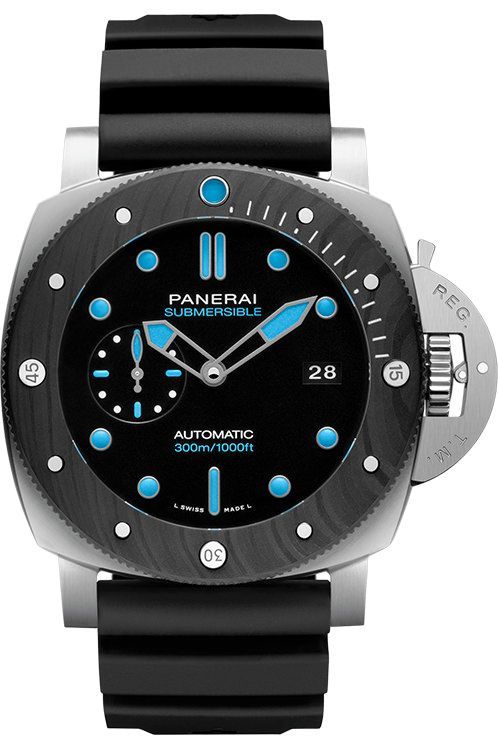 Panerai Submersible 47 mm Watch in Black Dial