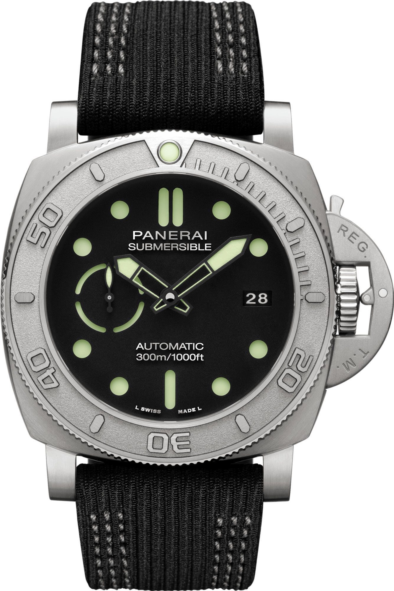 Panerai Submersible  Black Dial 47 mm Automatic Watch For Men - 1
