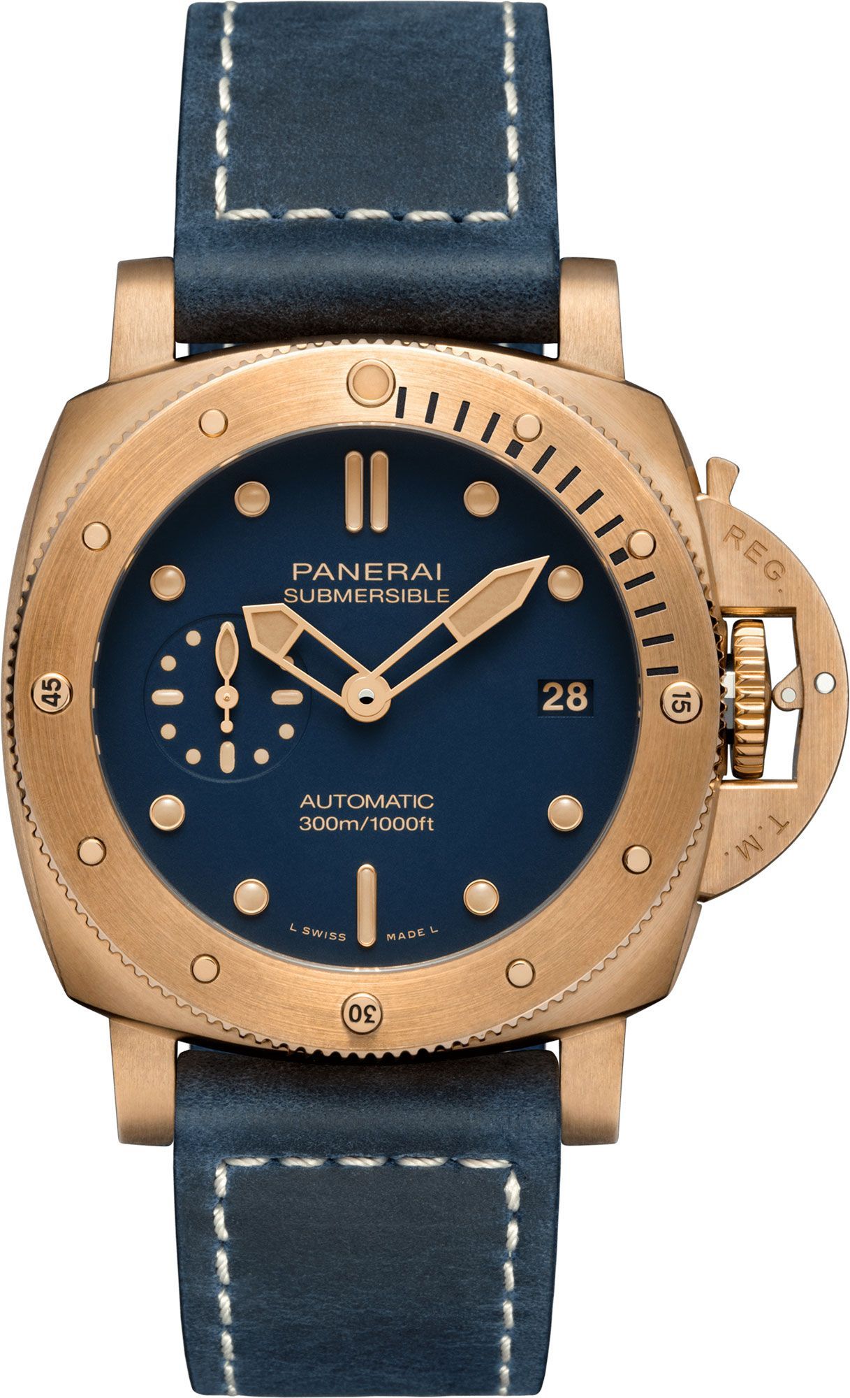 Panerai Bronzo Blu Abisso 42 mm Watch in Blue Dial