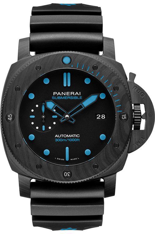 Panerai Submersible 47 mm Watch in Black Dial