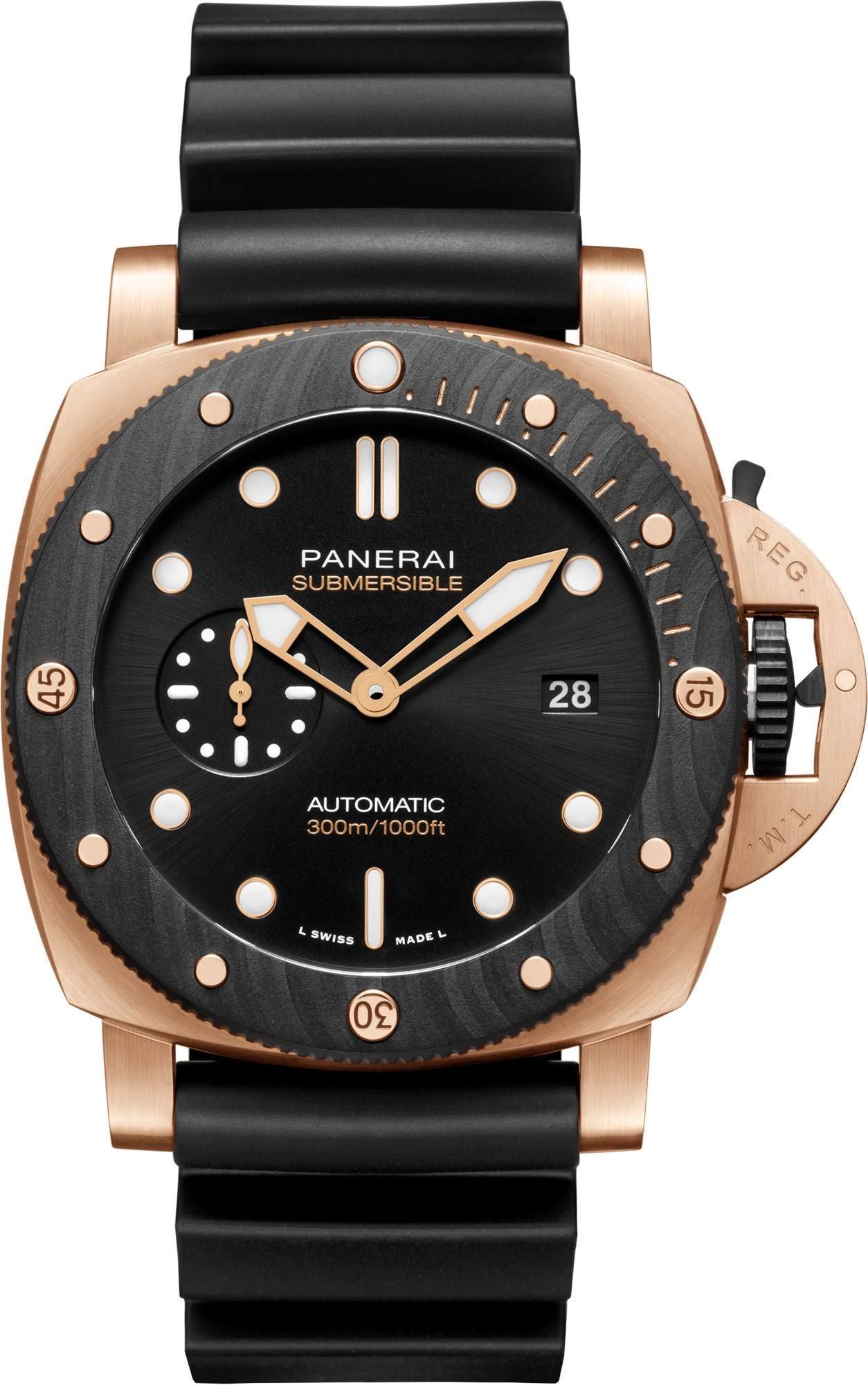 Panerai Submersible  Black Dial 44 mm Automatic Watch For Men - 1