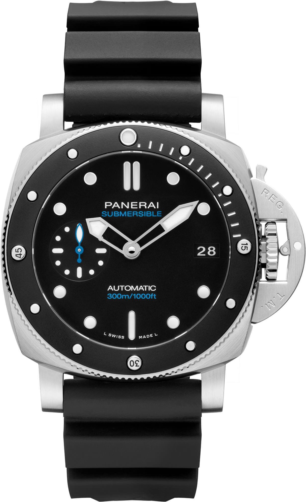 Panerai Submersible  Black Dial 42 mm Automatic Watch For Men - 1