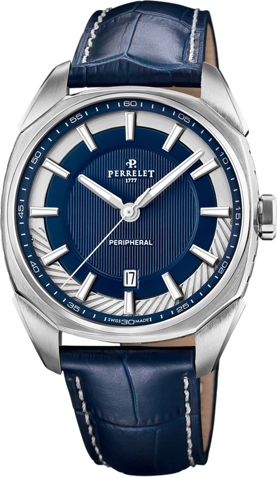 Perrelet Lab Peripheral 3 Hands & Date Blue Dial 42 mm Automatic Watch For Men - 1