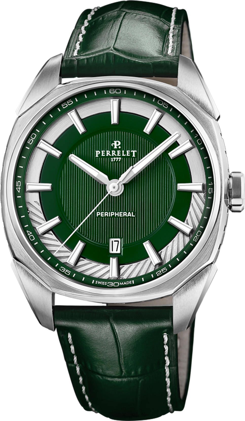 Perrelet Lab Peripheral 3 Hands & Date Green Dial 42 mm Automatic Watch For Men - 1