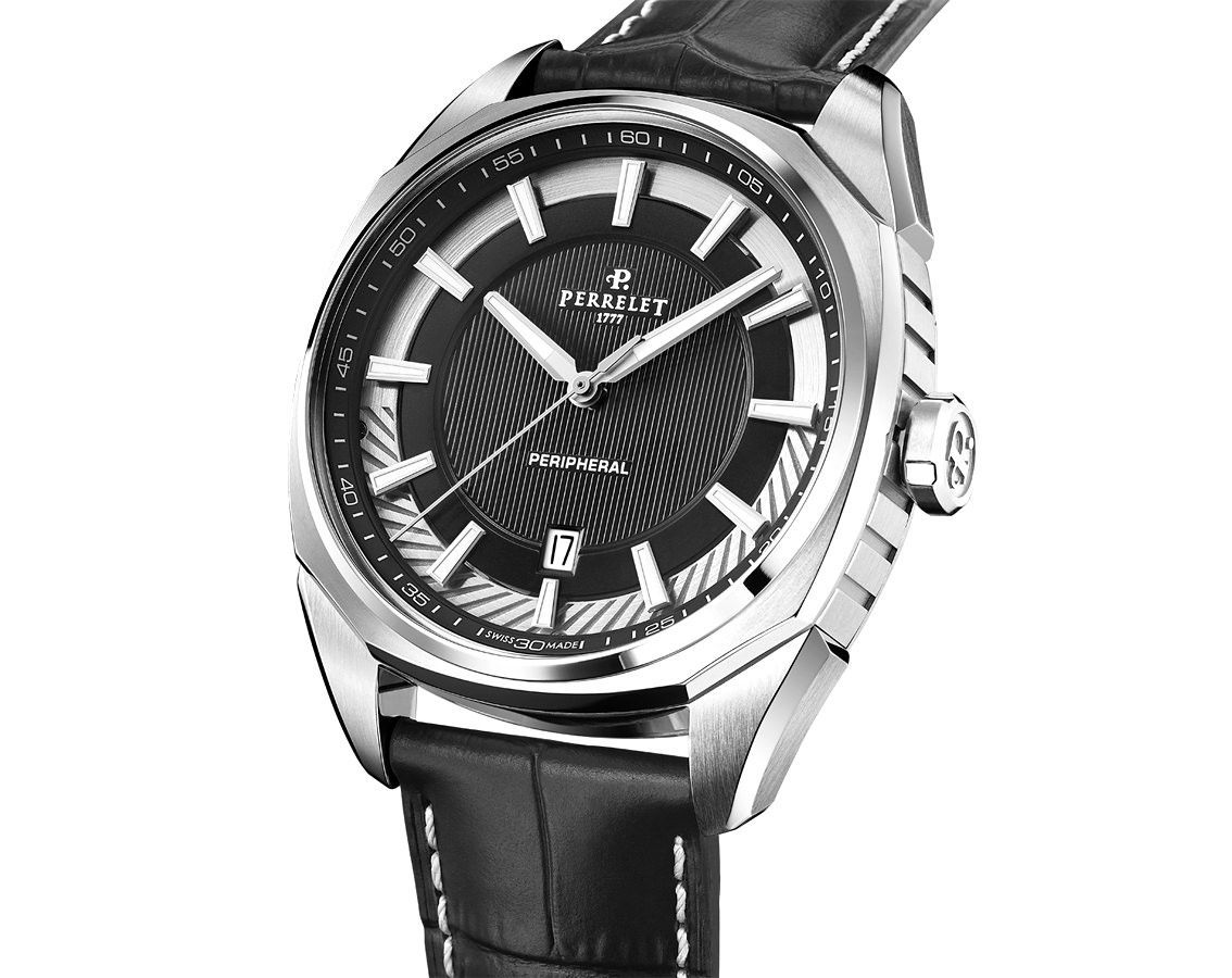 Perrelet Lab Peripheral Dual Time Big Date Black Dial 42 mm Automatic Watch For Men - 2