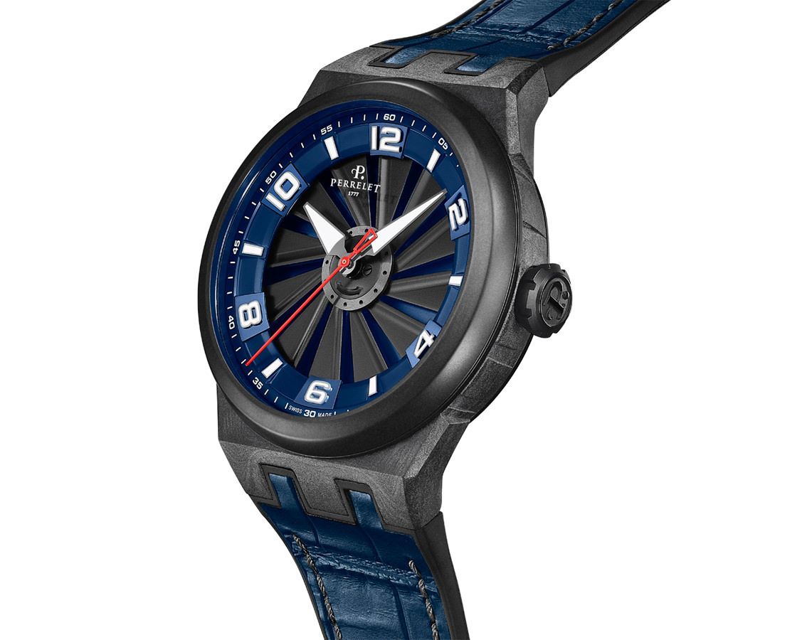 Perrelet Turbine Carbon Black & Blue Dial 44 mm Automatic Watch For Men - 2