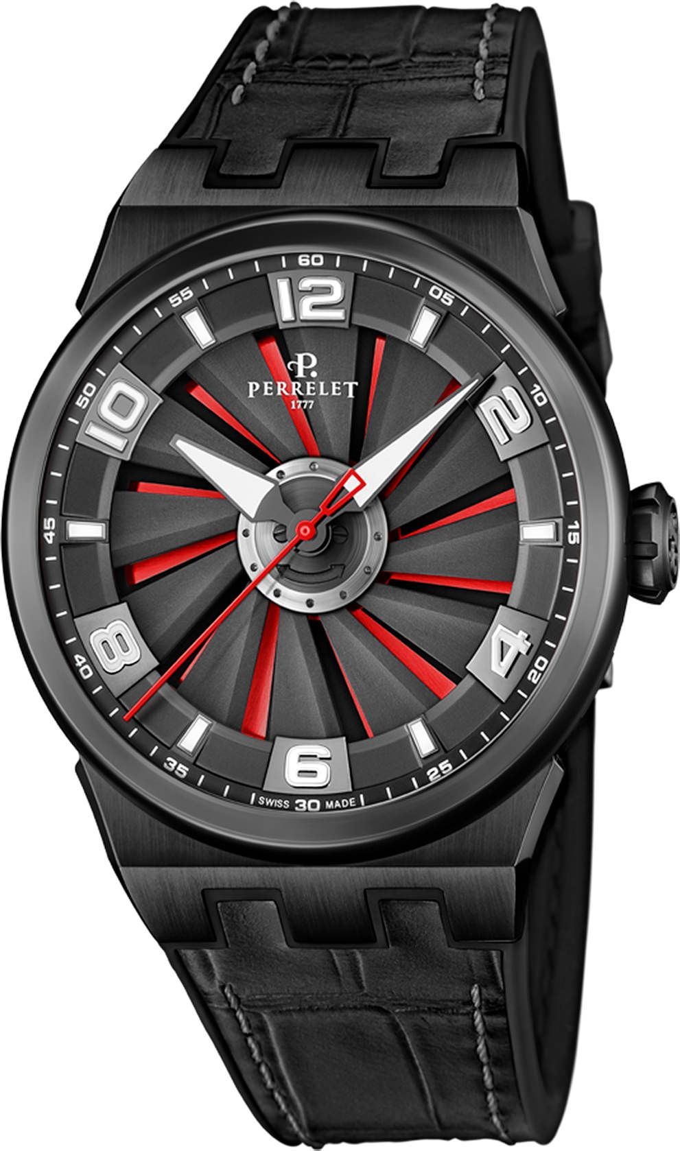 Perrelet Turbine EVO Black & Red Dial 44 mm Automatic Watch For Men - 1