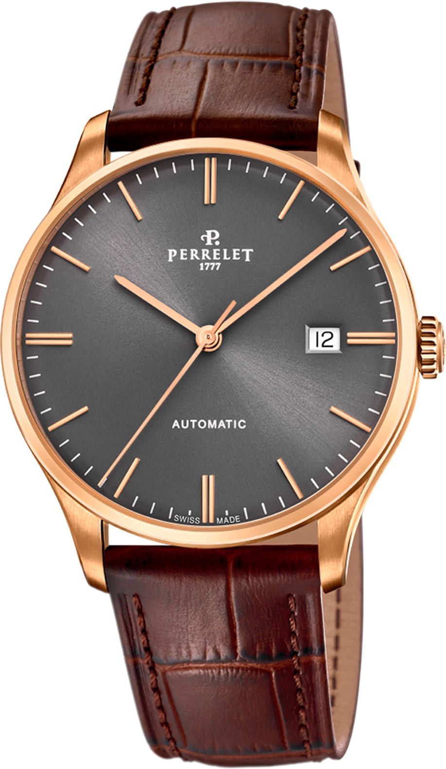 Perrelet Classics Weekend Anthracite Dial 39 mm Automatic Watch For Men - 1