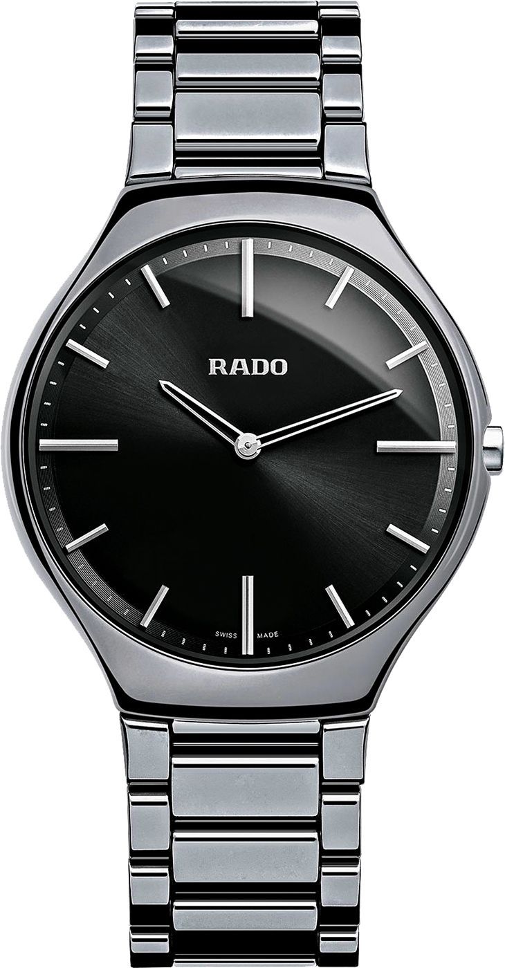 Rado True Round  Black Dial 39 mm Quartz Watch For Men - 1