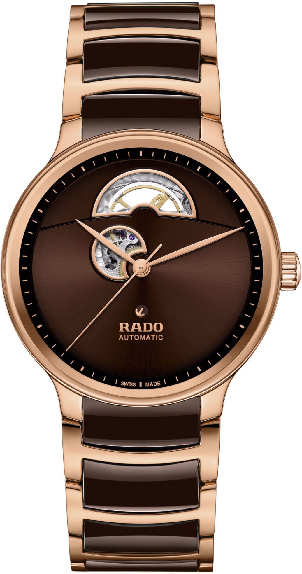 Rado Centrix  Brown Dial 39.5 mm Automatic Watch For Unisex - 1