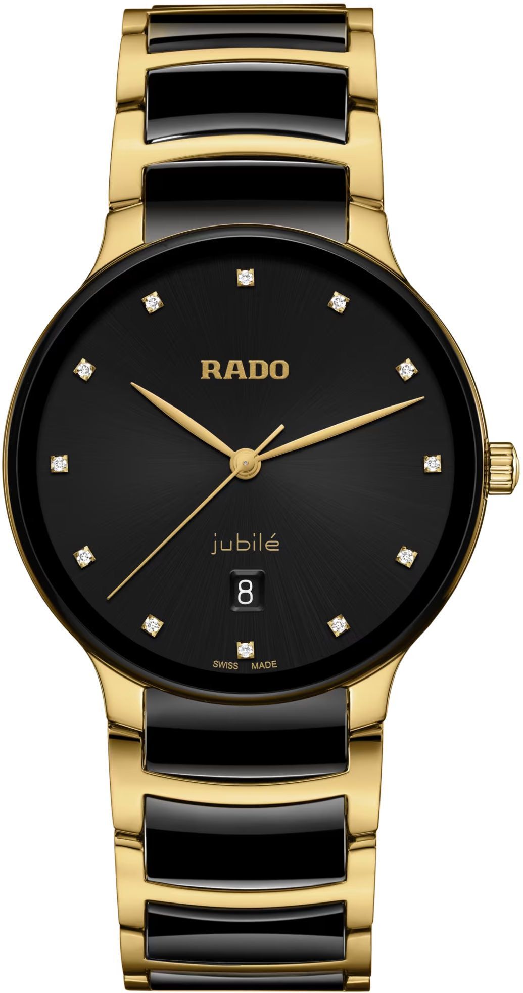 Rado Centrix  Black Dial 39.5 mm Quartz Watch For Unisex - 1