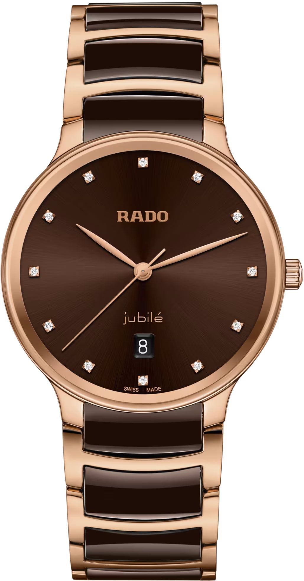 Rado Centrix  Brown Dial 39.5 mm Quartz Watch For Unisex - 1