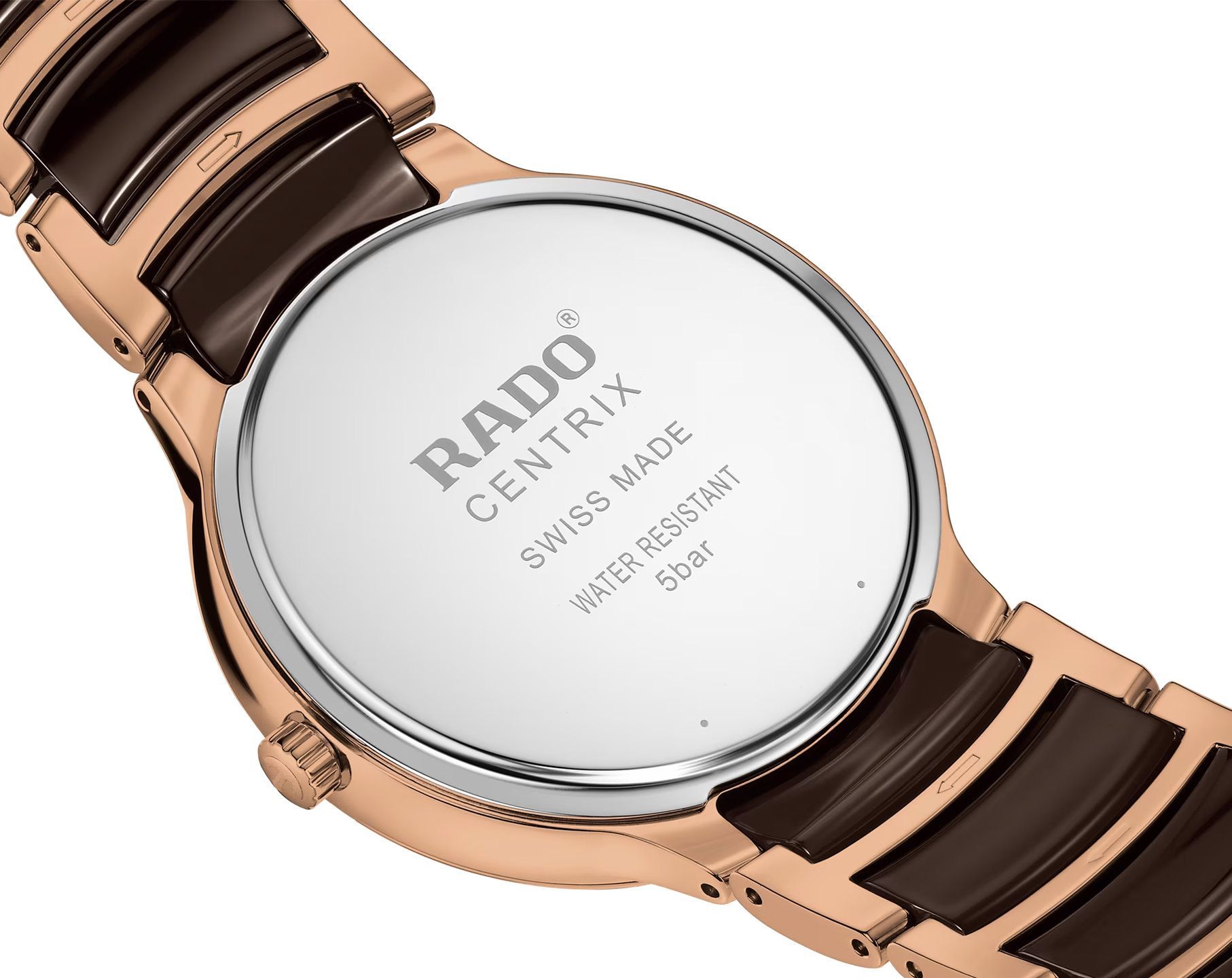 Rado Centrix  Brown Dial 39.5 mm Quartz Watch For Unisex - 4