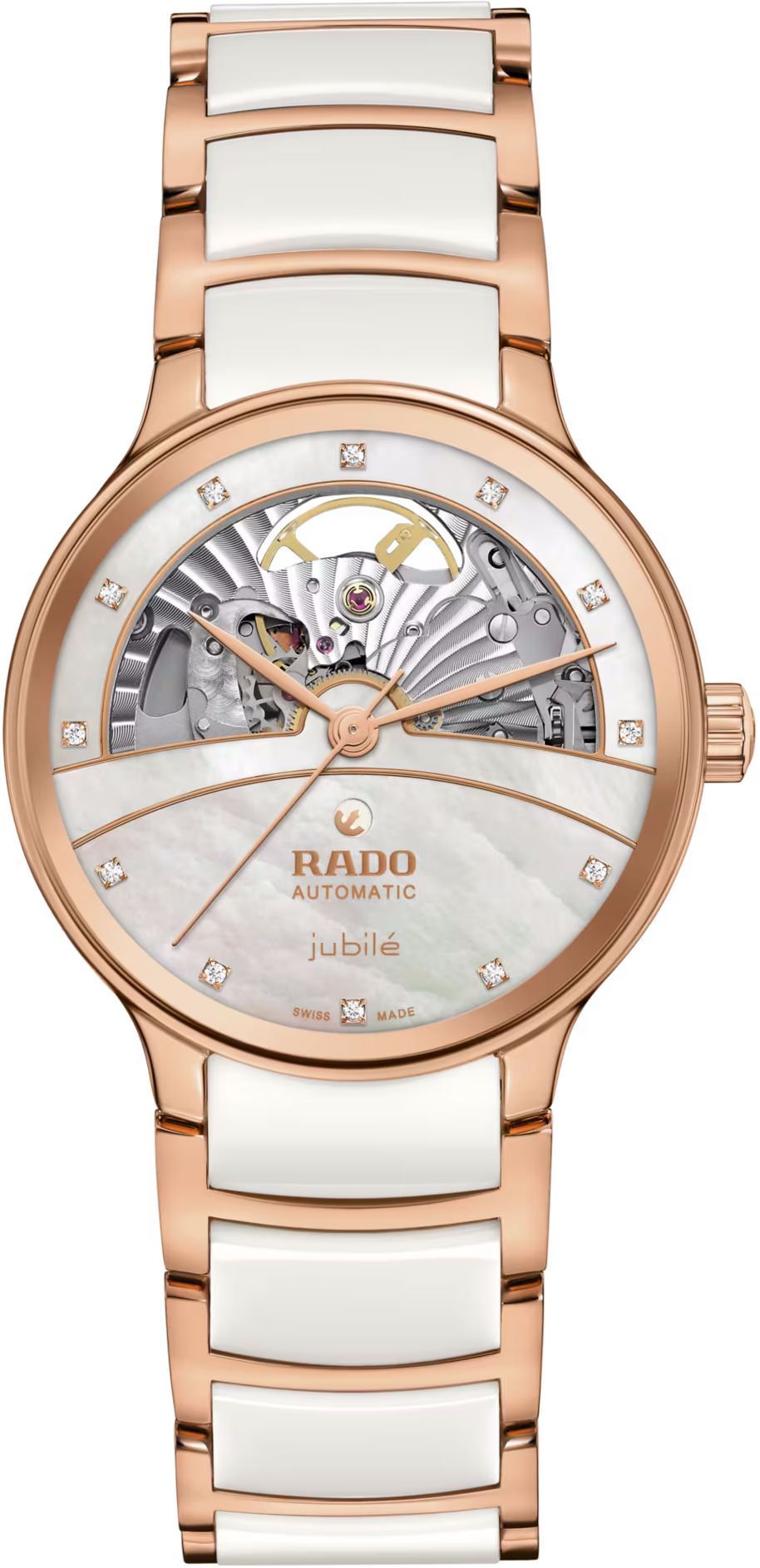 Rado Centrix  White MOP & Rose Gold Dial 35 mm Automatic Watch For Women - 1